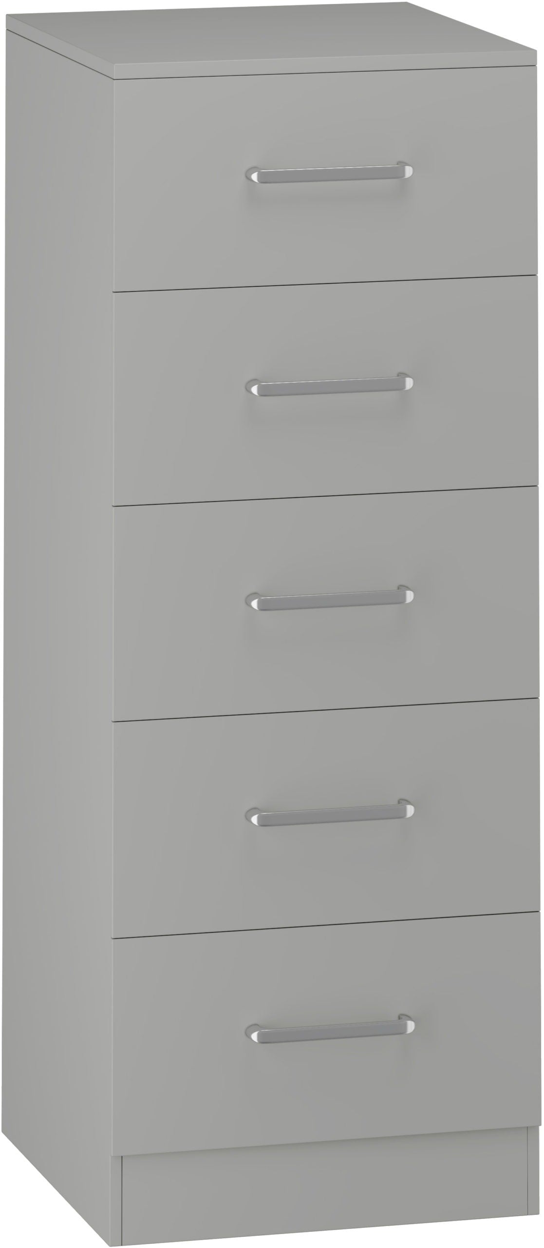 Dakota 5 Drawer Narrow Chest - Light Grey