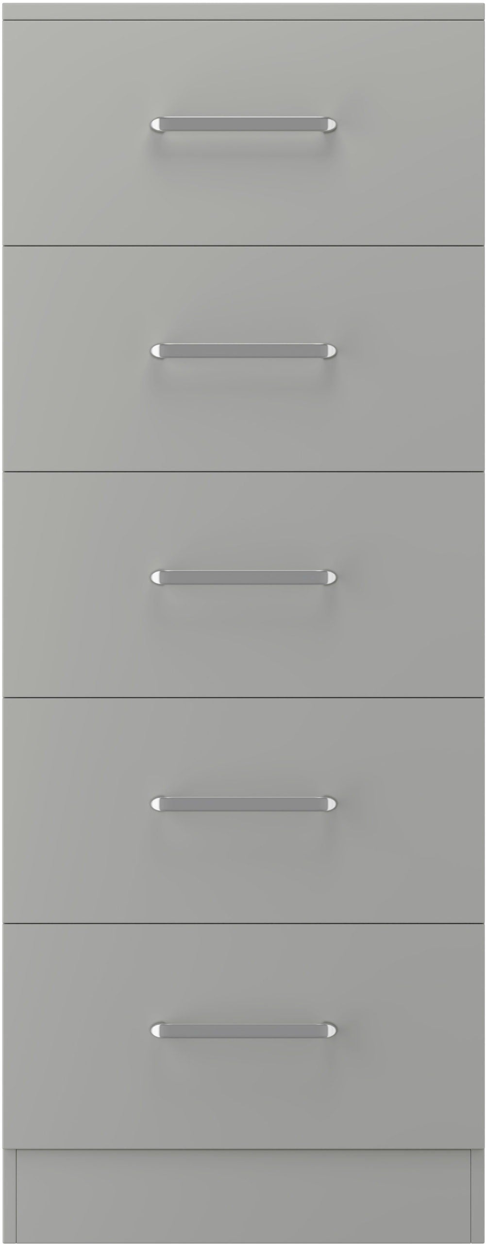 Dakota 5 Drawer Narrow Chest - Light Grey