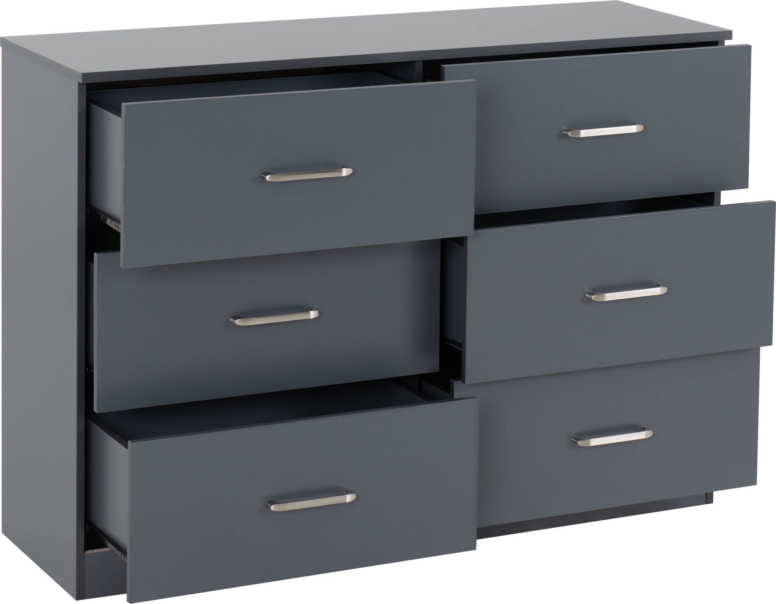 Dakota 6 Drawer Chest - Dark Grey