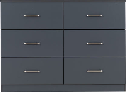 Dakota 6 Drawer Chest - Dark Grey