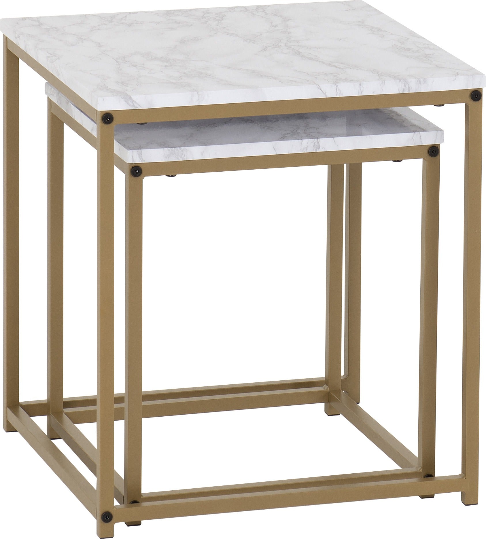 Dallas Nest Of 2 Tables - Marble/Gold Effect