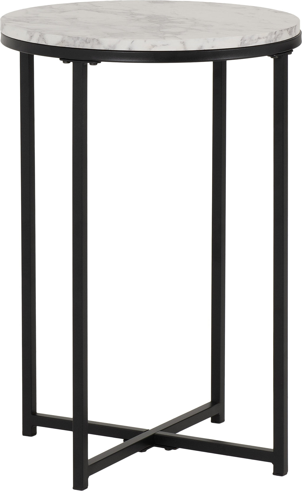 Dallas Side Table - Marble/Black