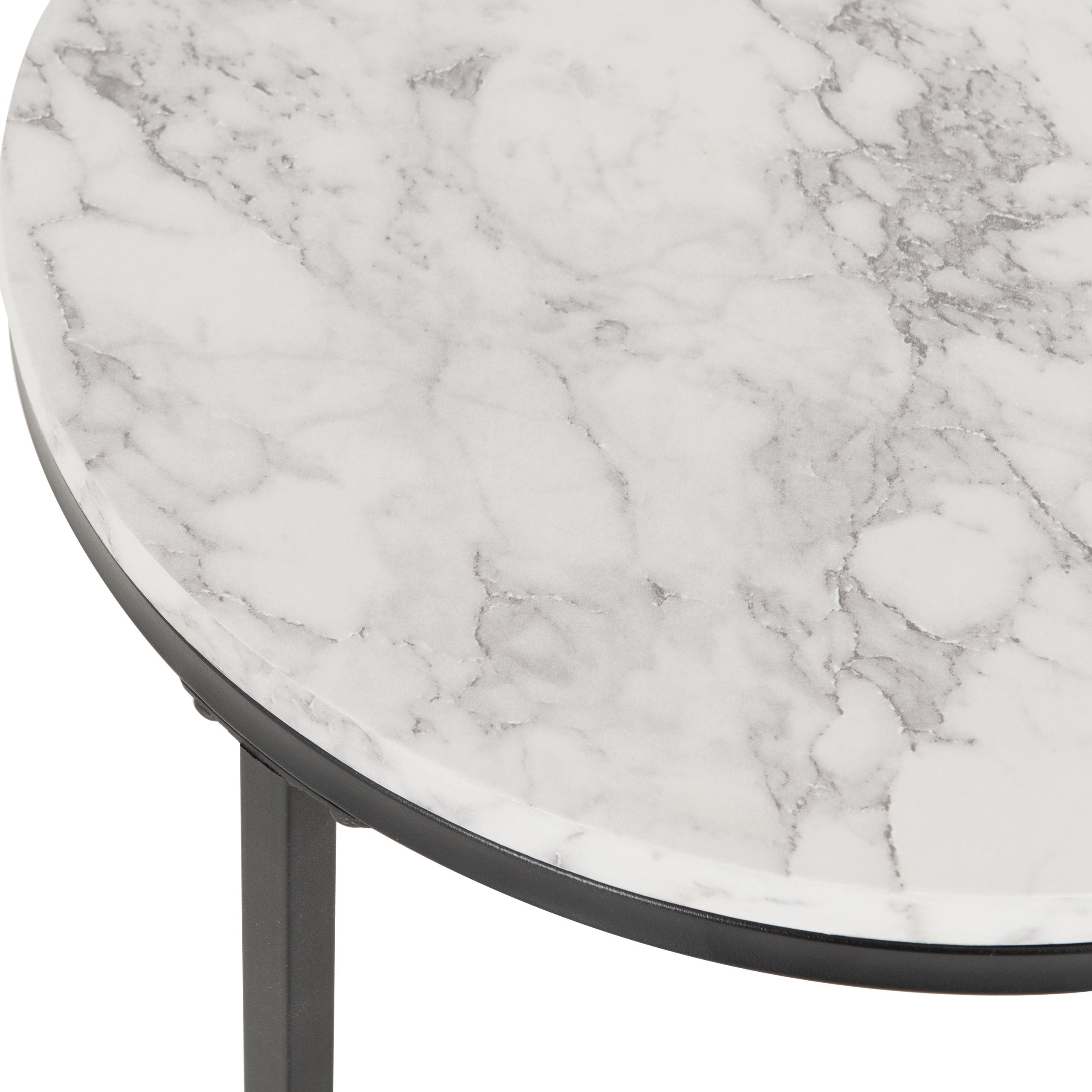 Dallas Side Table - Marble/Black