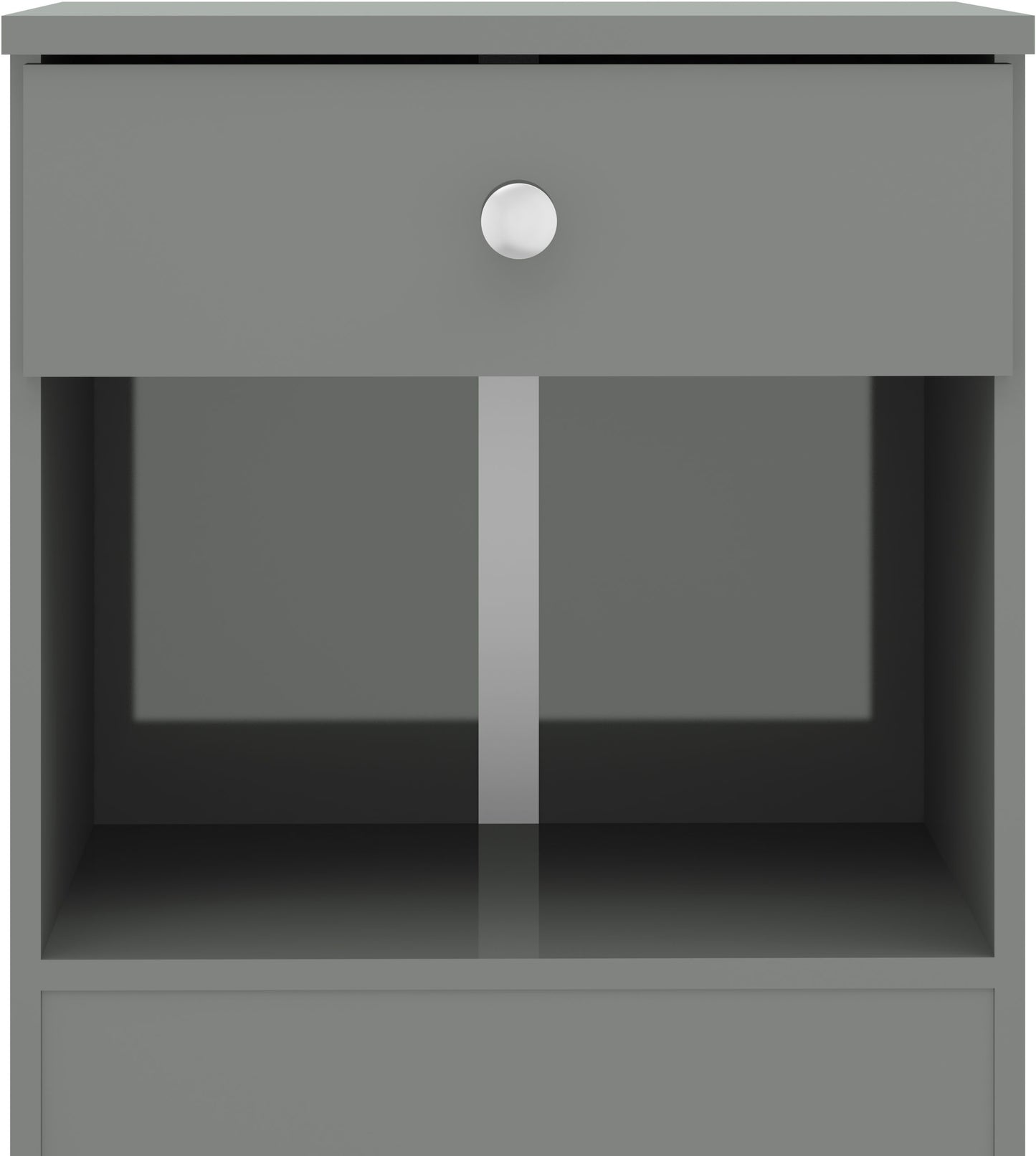 Denver 1 Drawer Bedside - Grey Gloss