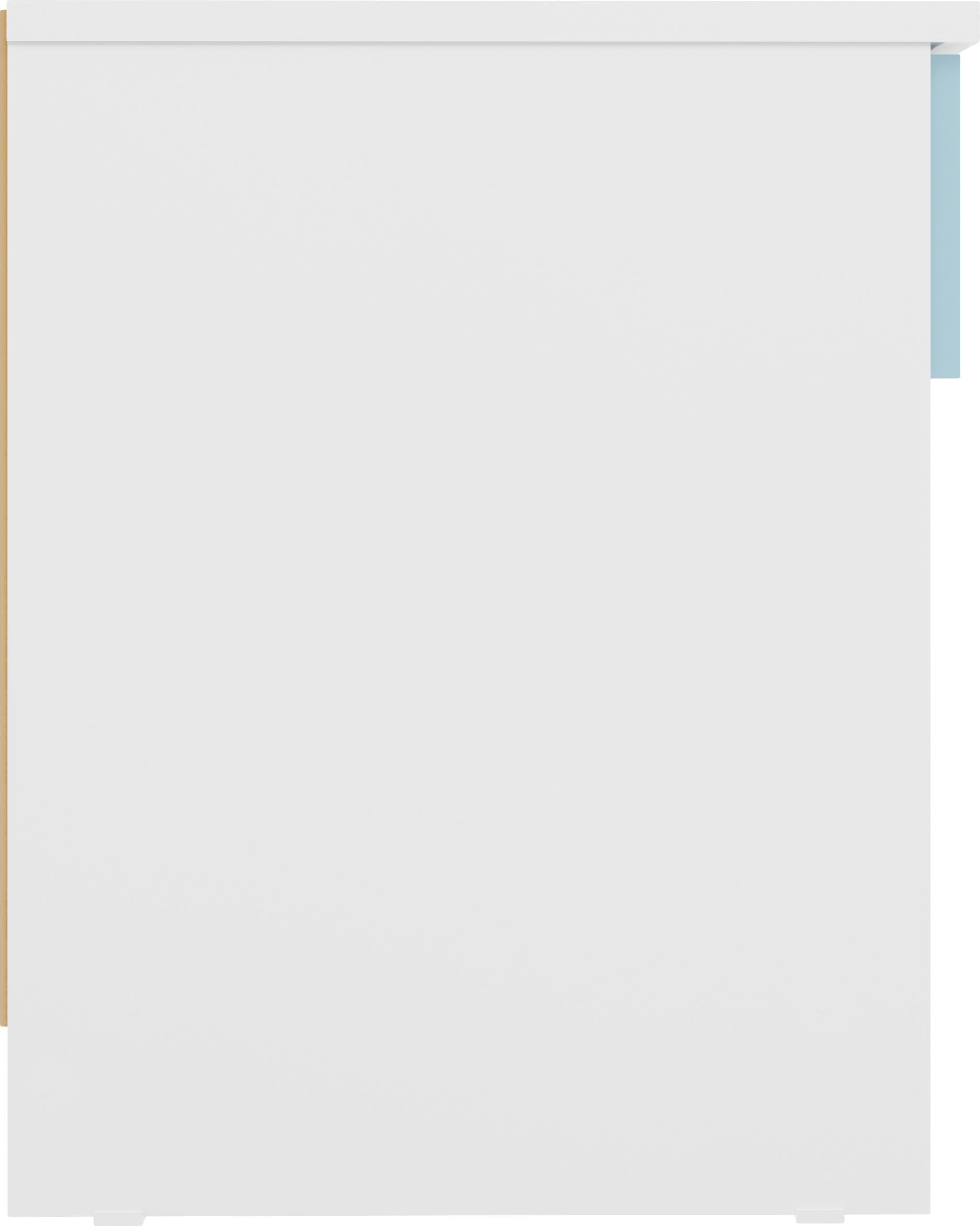 Denver 1 Drawer Bedside - White/Blue Gloss