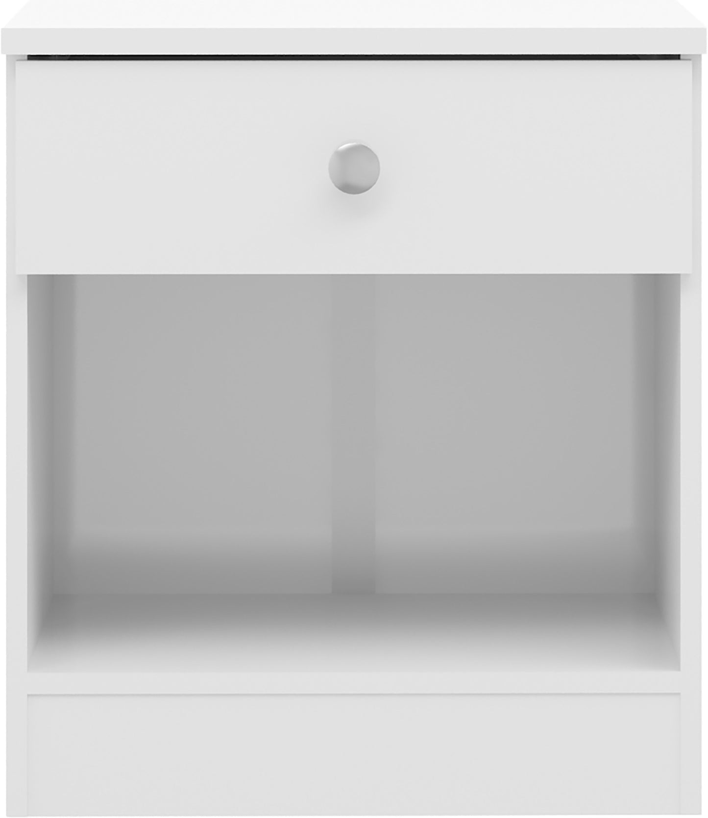 Denver 1 Drawer Bedside - White Gloss