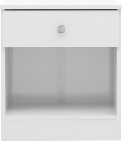 Denver 1 Drawer Bedside - White Gloss