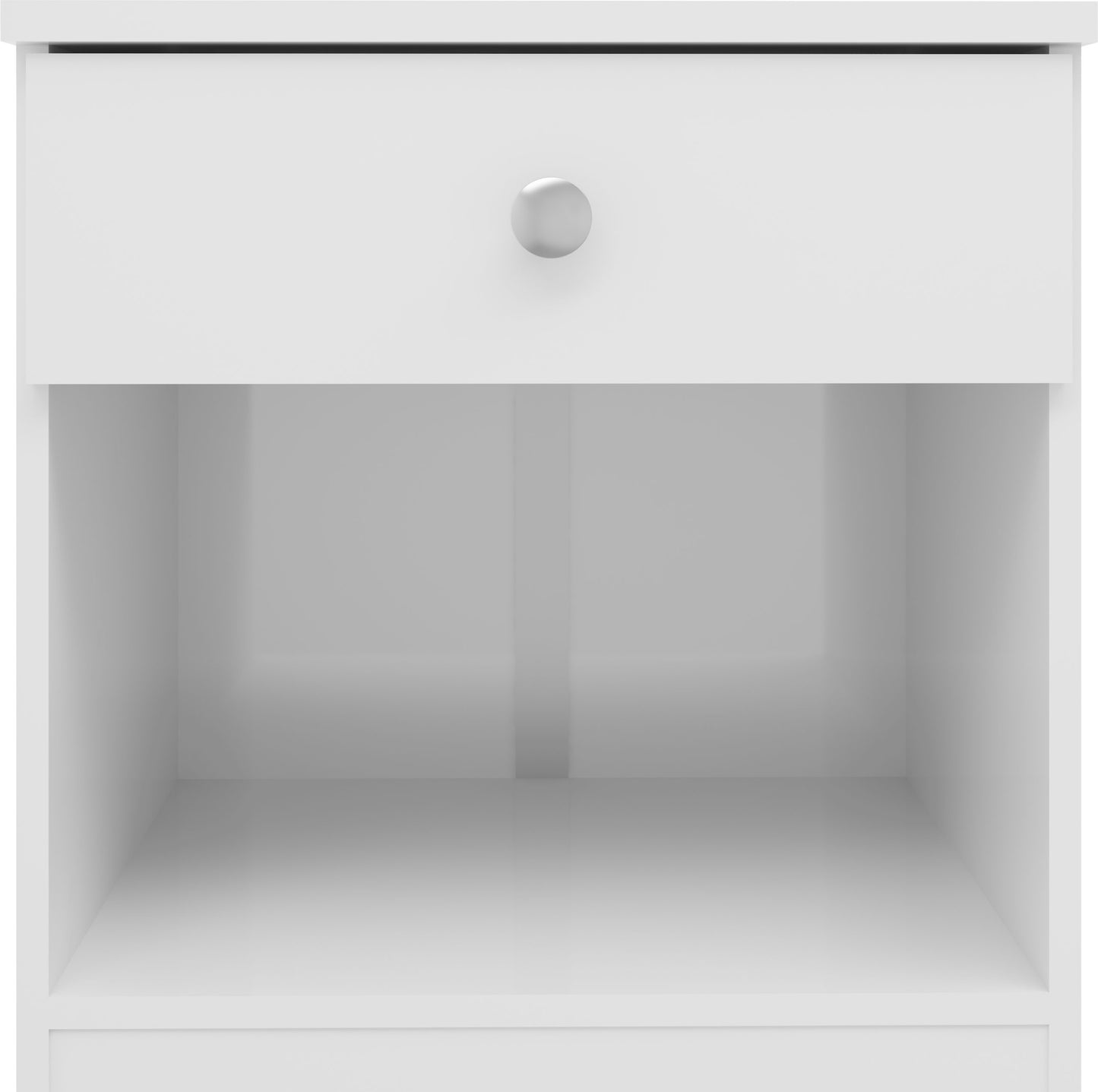 Denver 1 Drawer Bedside - White Gloss