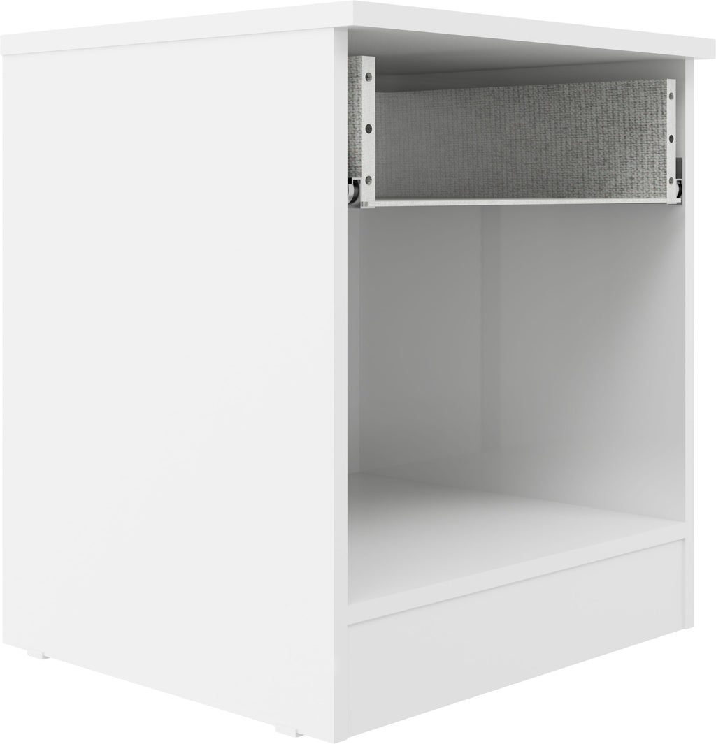 Denver 1 Drawer Bedside - White/Pink Gloss