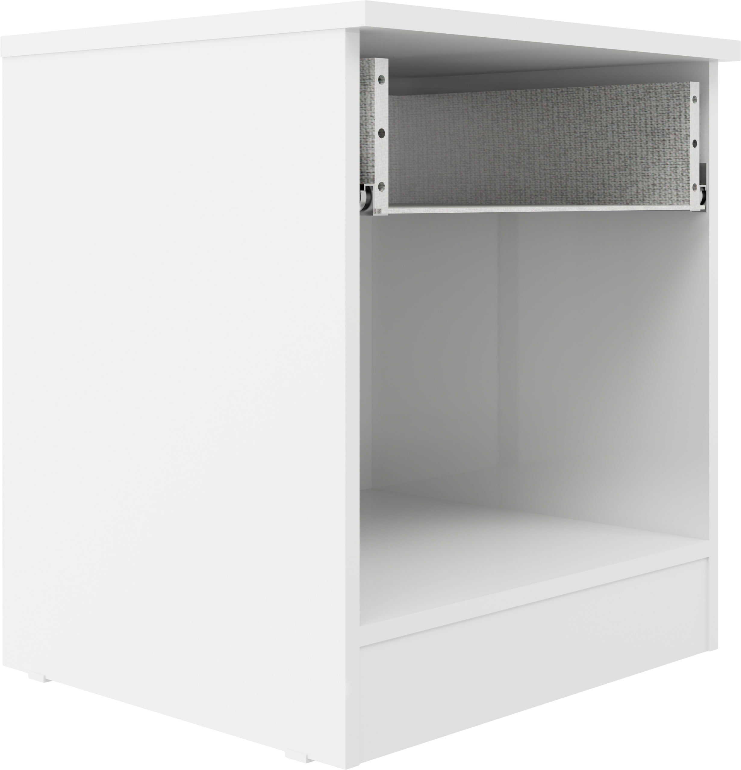 Denver 1 Drawer Bedside - White/Pink Gloss