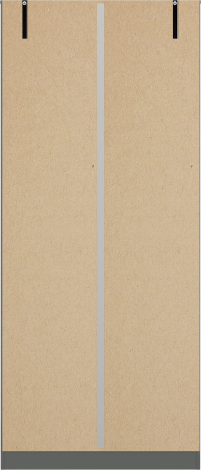 Denver 2 Door Wardrobe - Grey Gloss