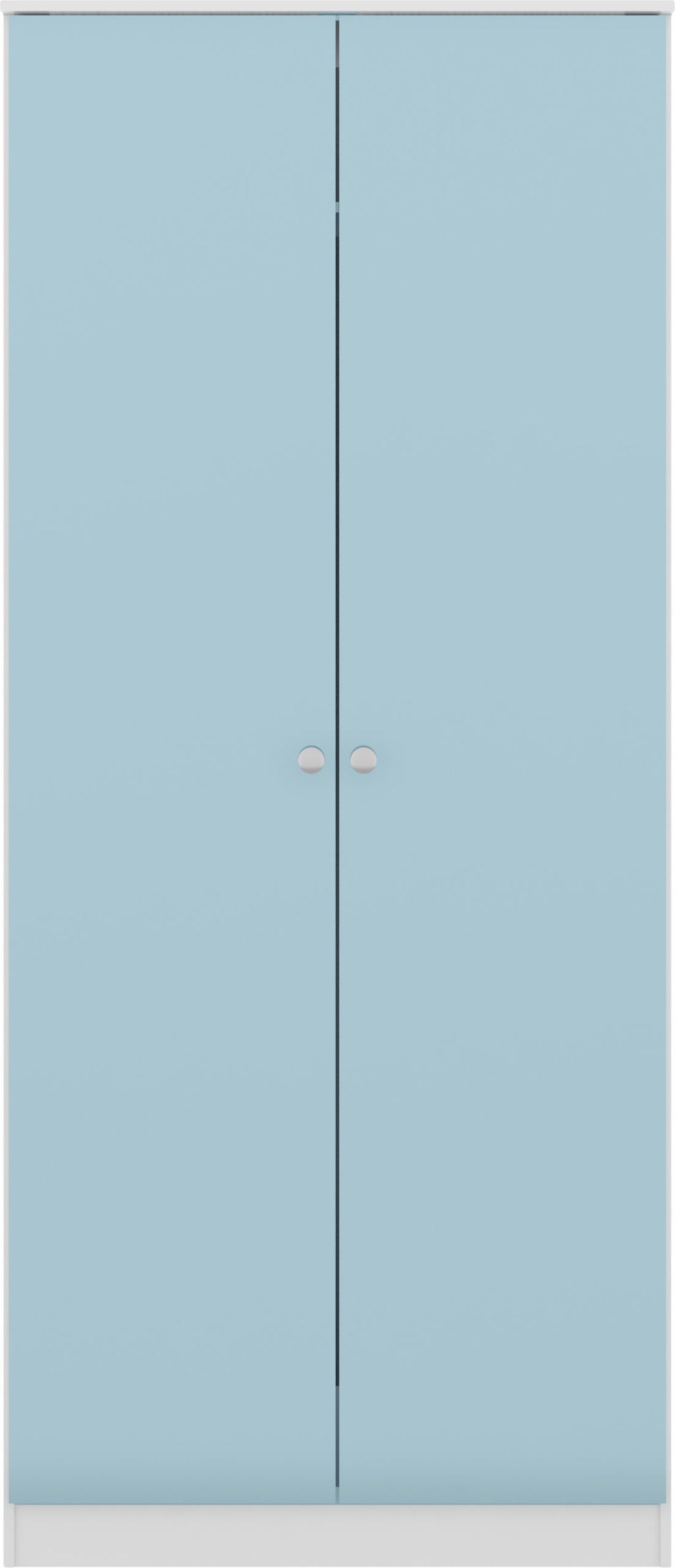 Denver 2 Door Wardrobe - White/Blue Gloss