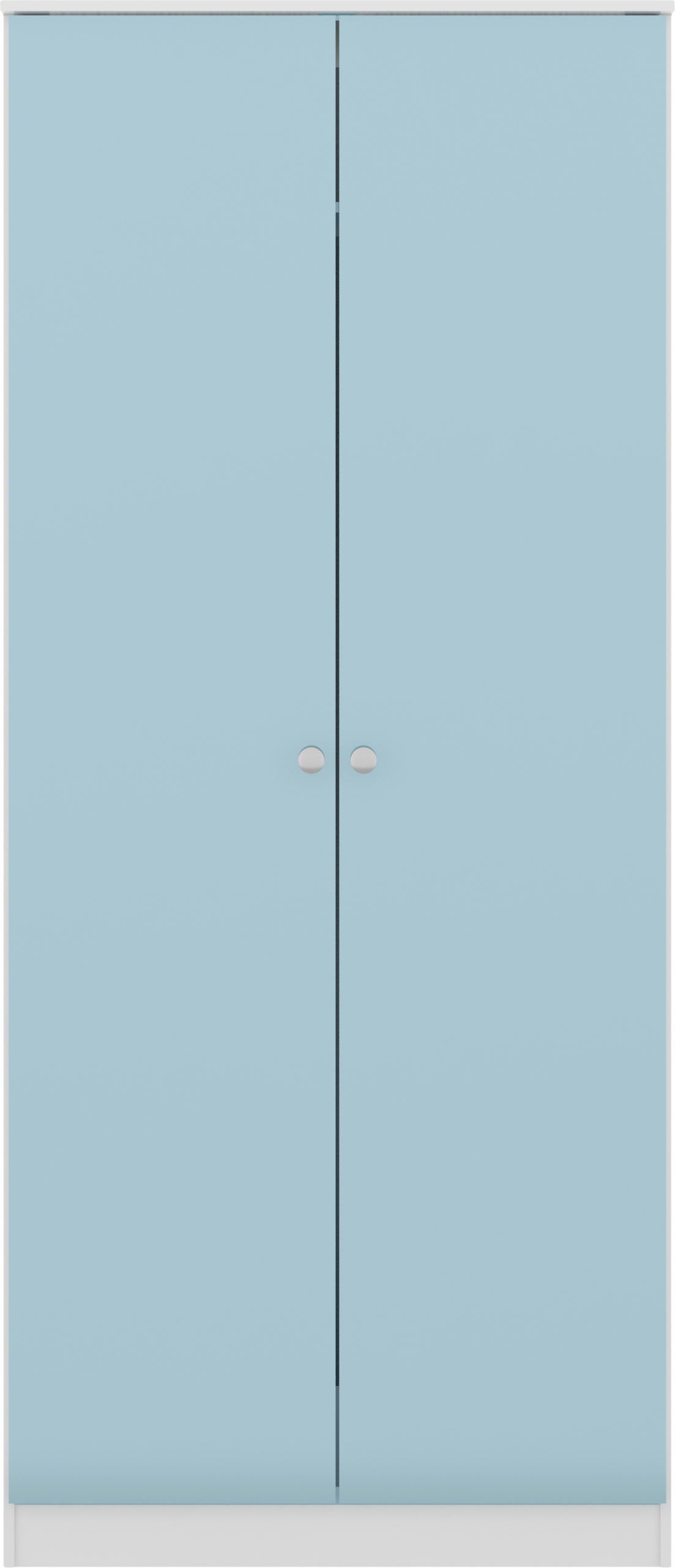 Denver 2 Door Wardrobe - White/Blue Gloss