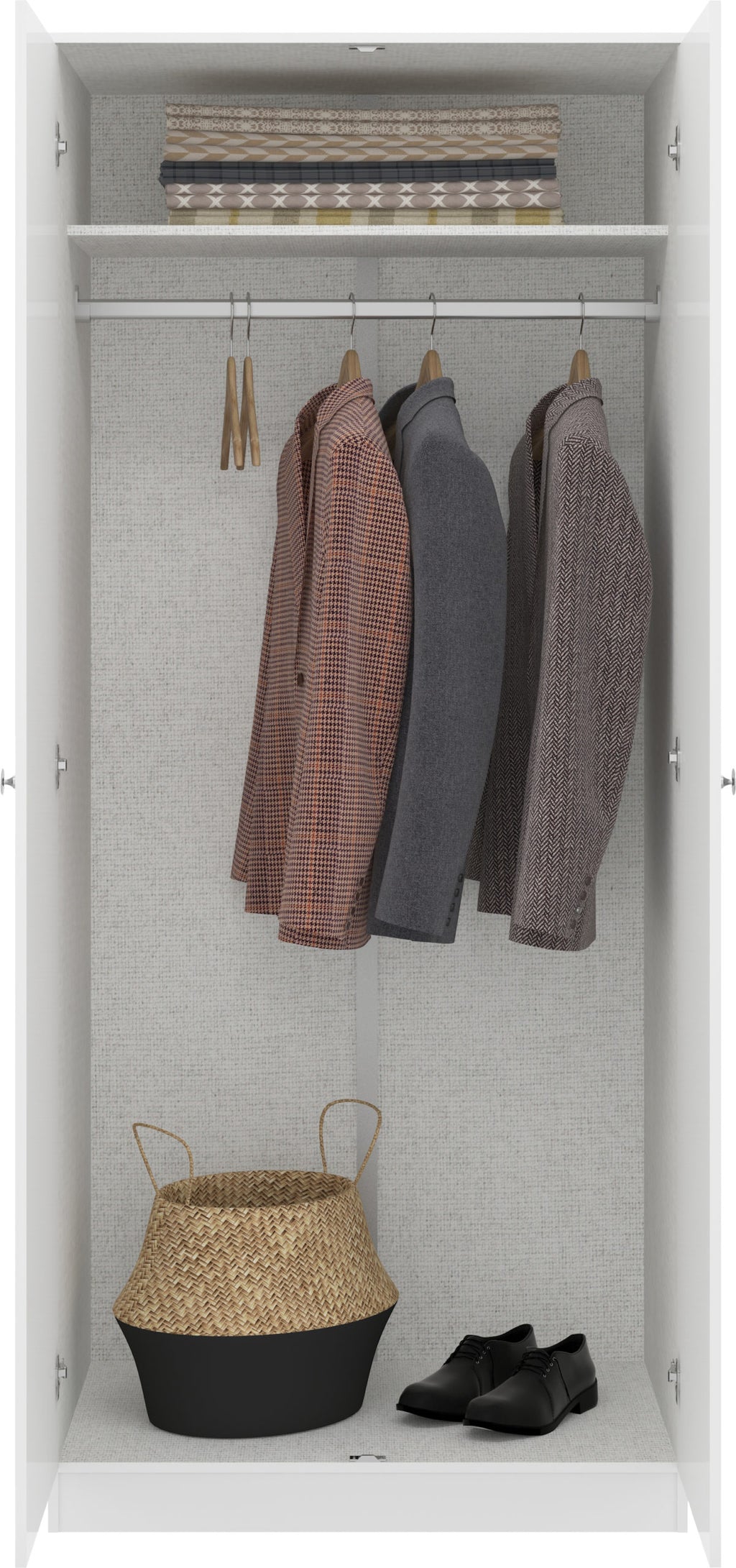 Denver 2 Door Wardrobe - White Gloss