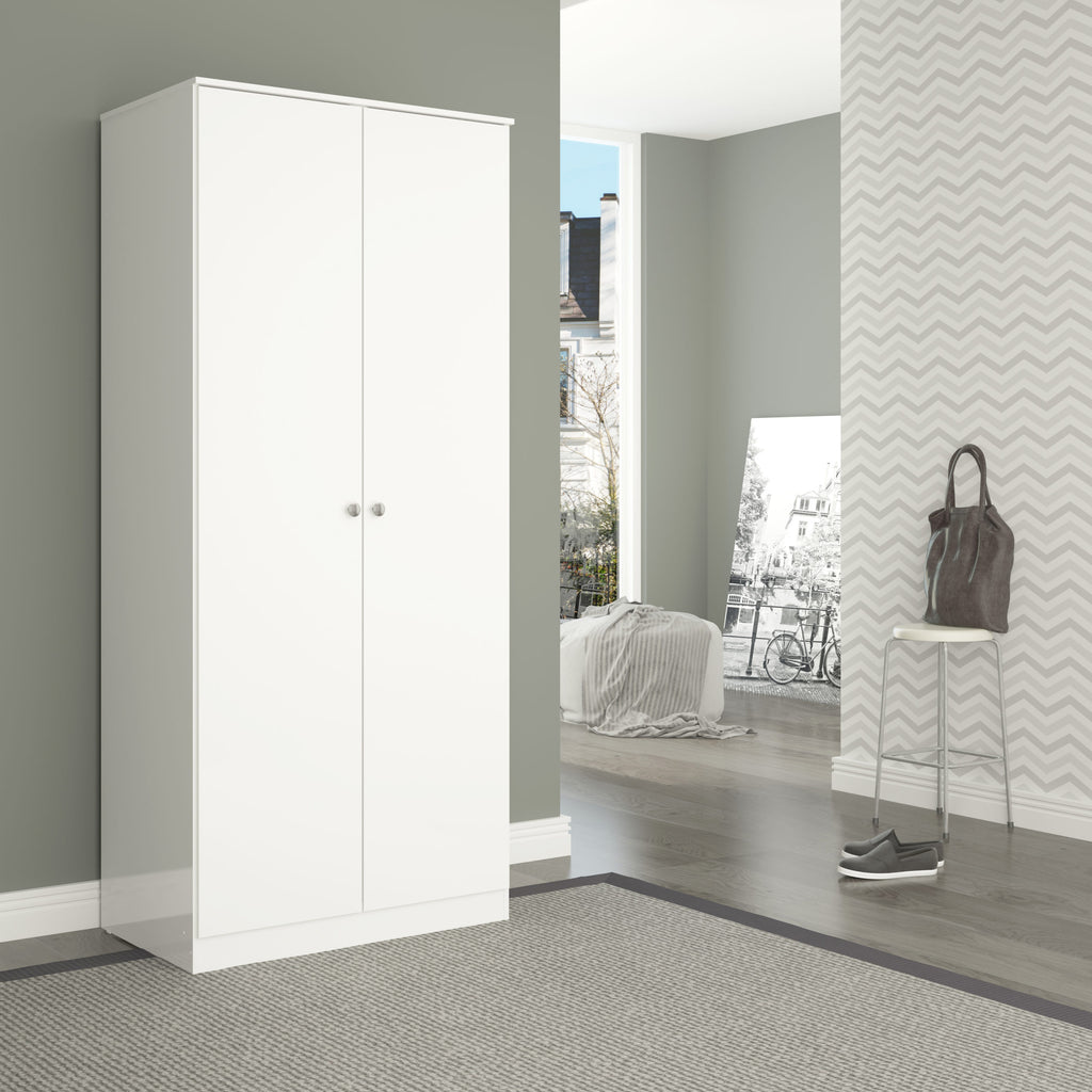 Denver 2 Door Wardrobe - White Gloss
