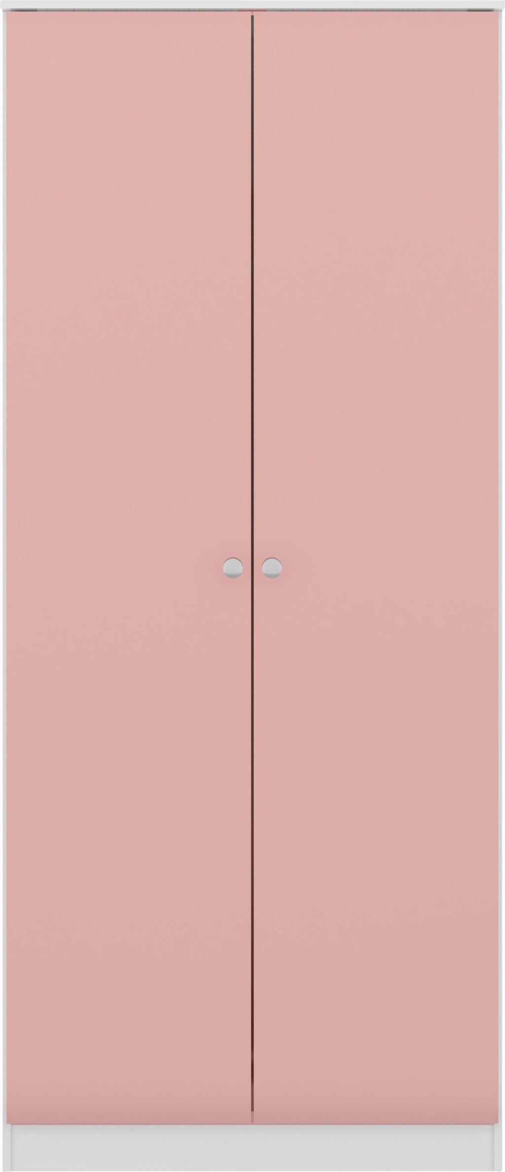 Denver 2 Door Wardrobe - White/Pink Gloss