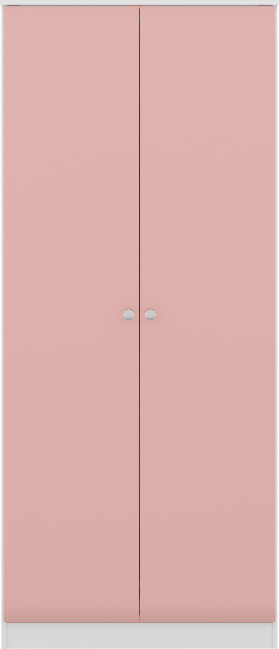 Denver 2 Door Wardrobe - White/Pink Gloss