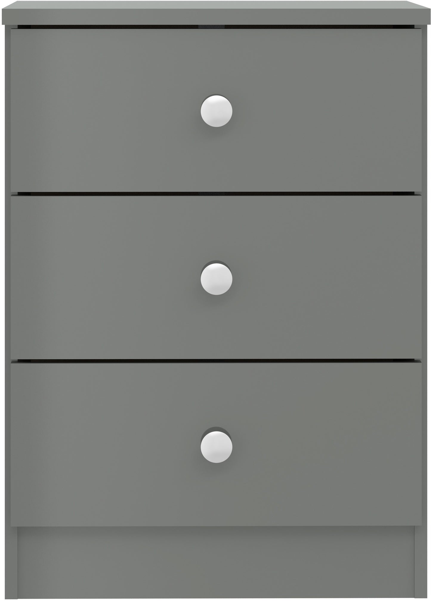 Denver 3 Drawer Bedside - Grey Gloss