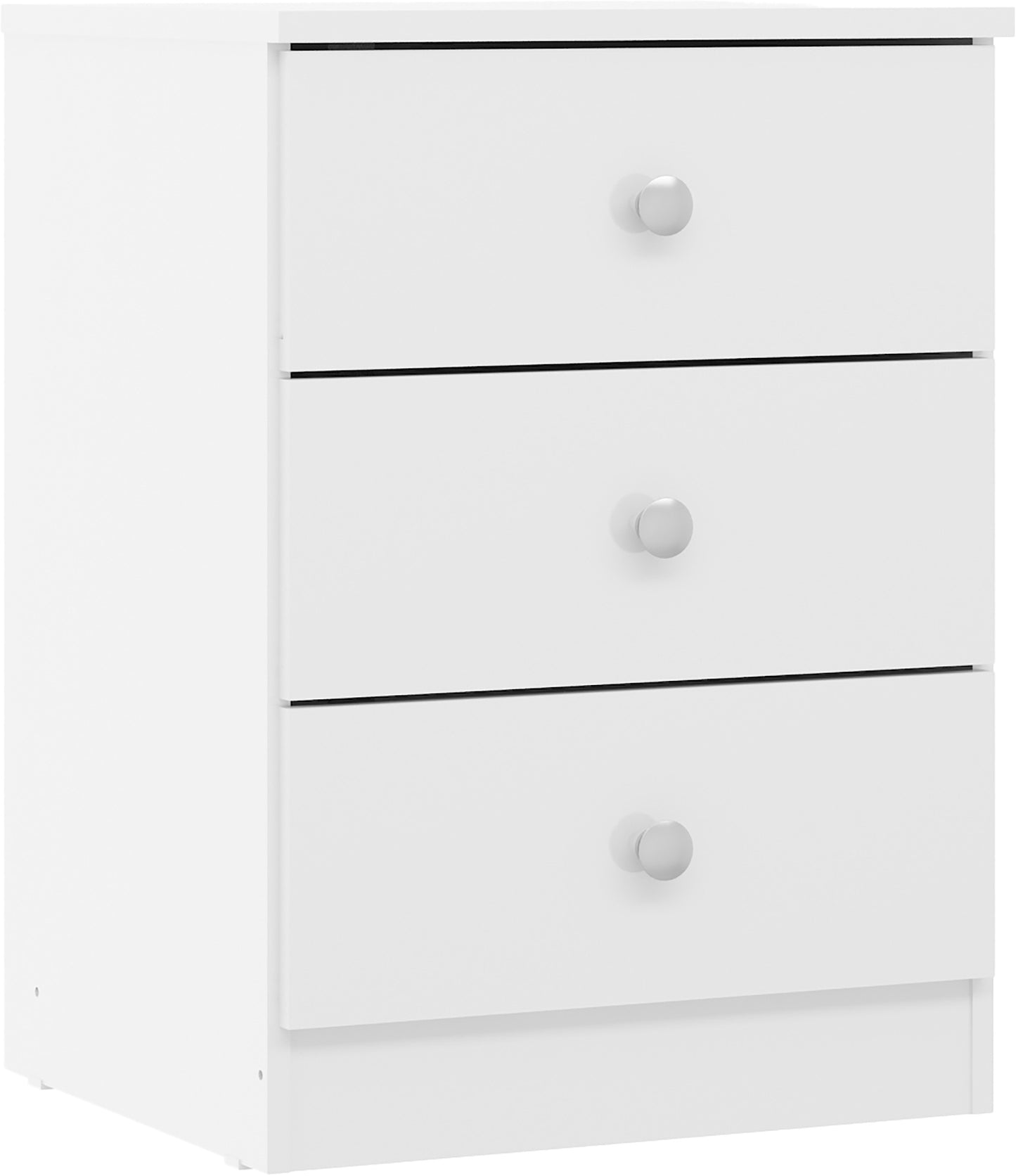 Denver 3 Drawer Bedside - White Gloss