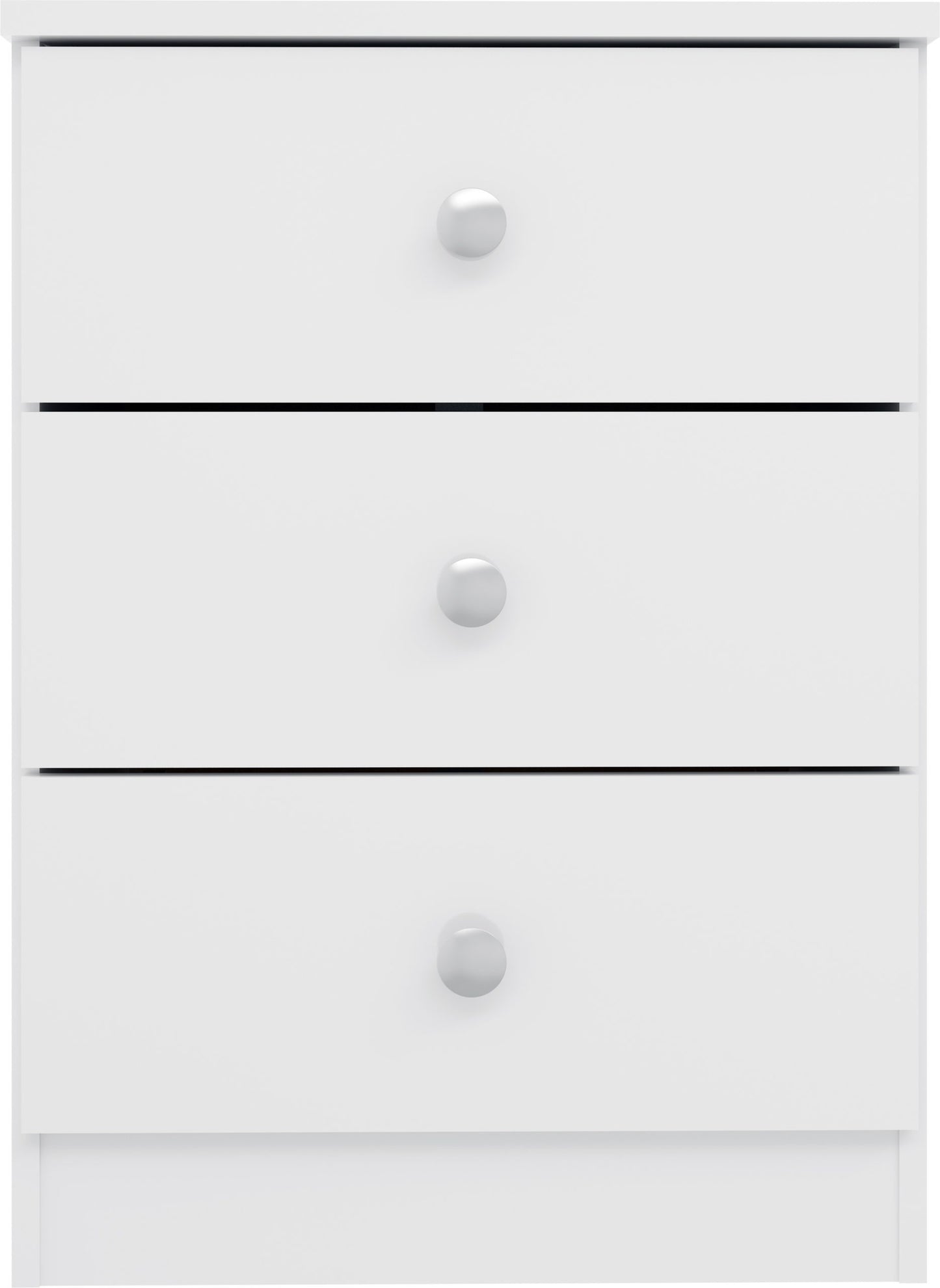 Denver 3 Drawer Bedside - White Gloss