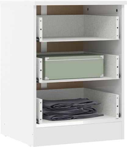 Denver 3 Drawer Bedside - White Gloss