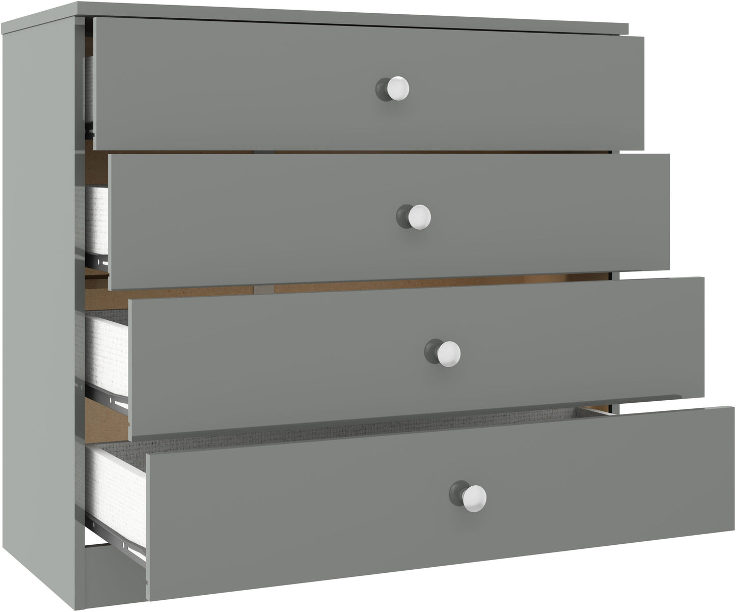 Denver 4 Drawer Chest - Grey Gloss