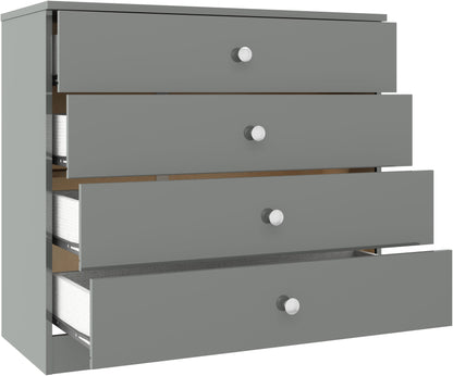 Denver 4 Drawer Chest - Grey Gloss