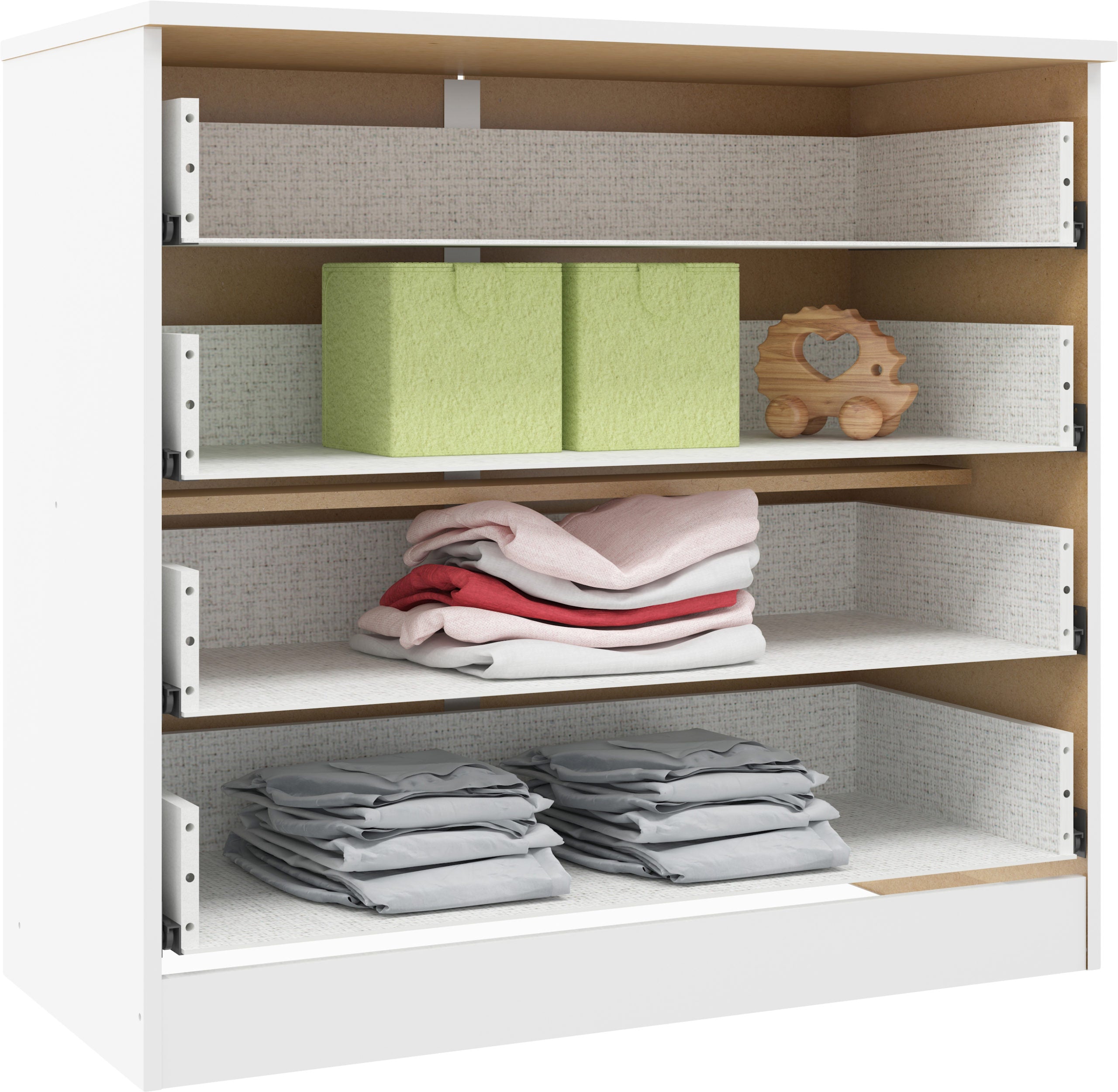 Denver 4 Drawer Chest - White/Blue Gloss