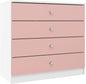 Denver 4 Drawer Chest - White/Pink Gloss