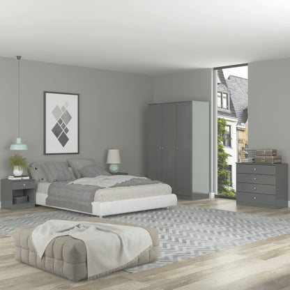 Denver 1 Drawer Bedside - Grey Gloss