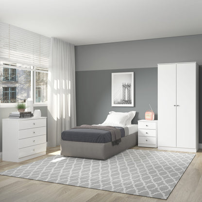 Denver 3 Drawer Bedside - White Gloss