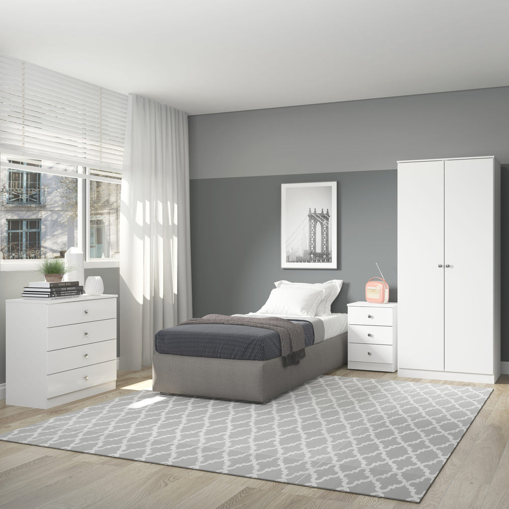 Denver 2 Door Wardrobe - White Gloss