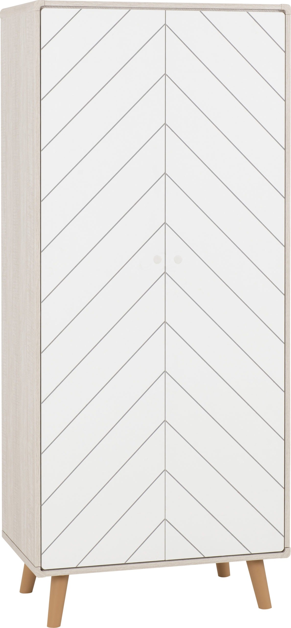 Dixie 2 Door Wardrobe - Dusty Grey/White