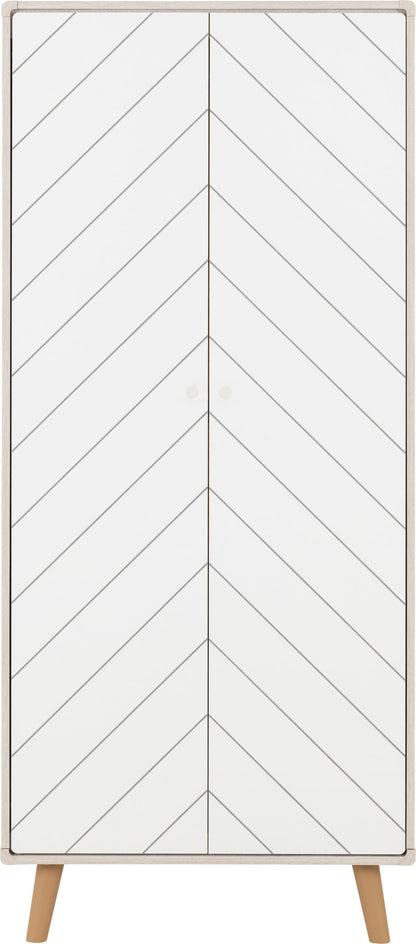 Dixie 2 Door Wardrobe - Dusty Grey/White