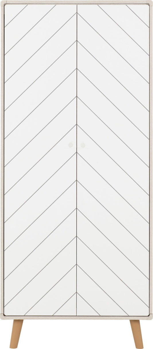 Dixie 2 Door Wardrobe - Dusty Grey/White