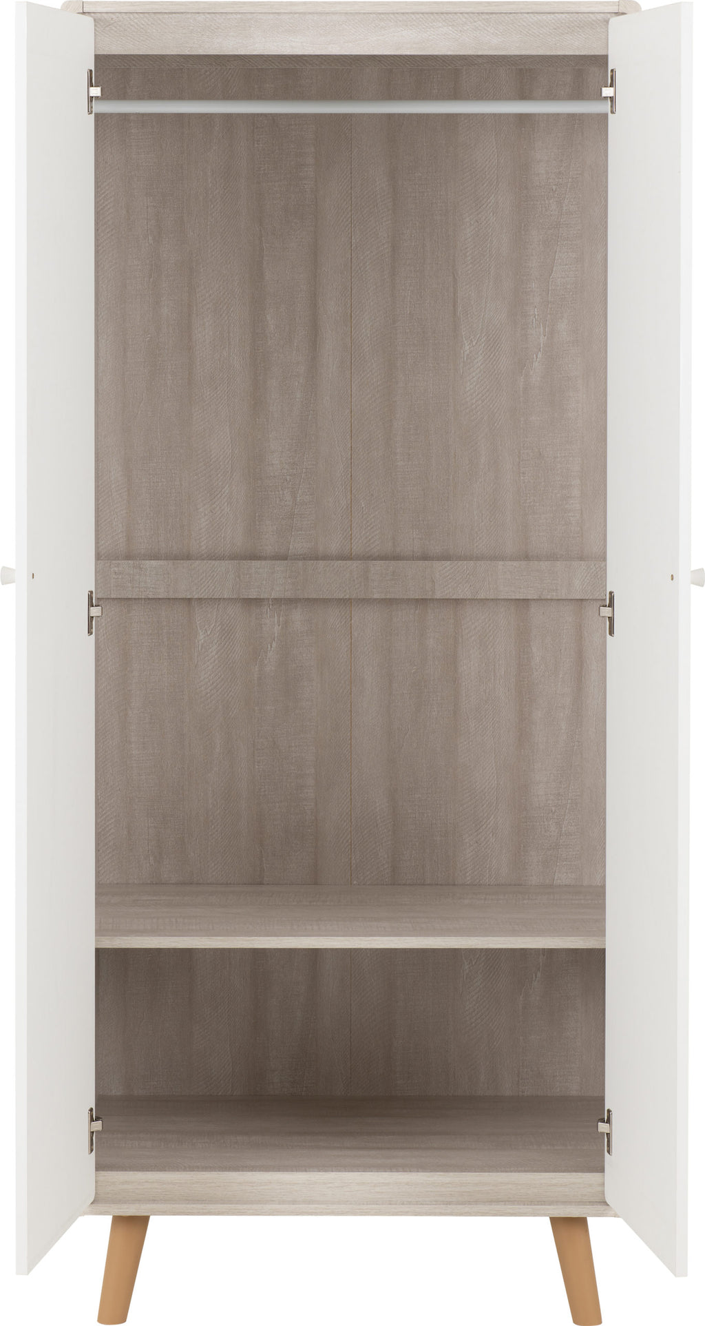 Dixie 2 Door Wardrobe - Dusty Grey/White