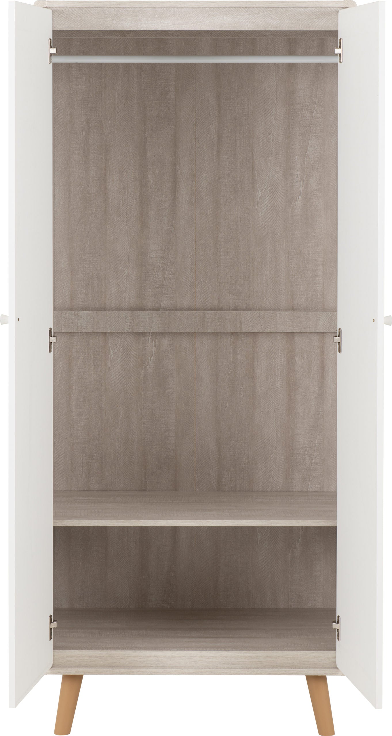 Dixie 2 Door Wardrobe - Dusty Grey/White