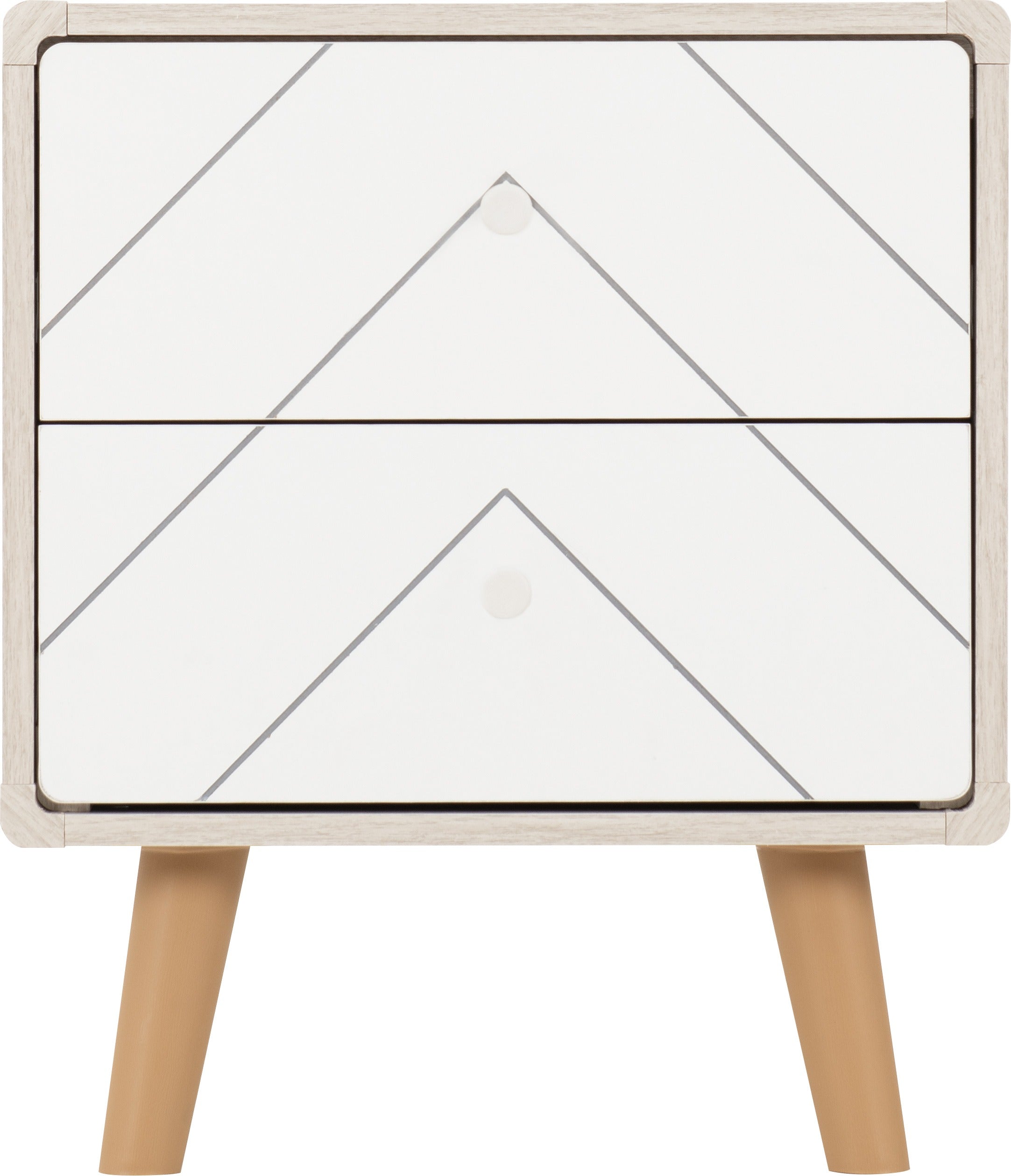 Dixie 2 Drawer Bedside - Dusty Grey/White