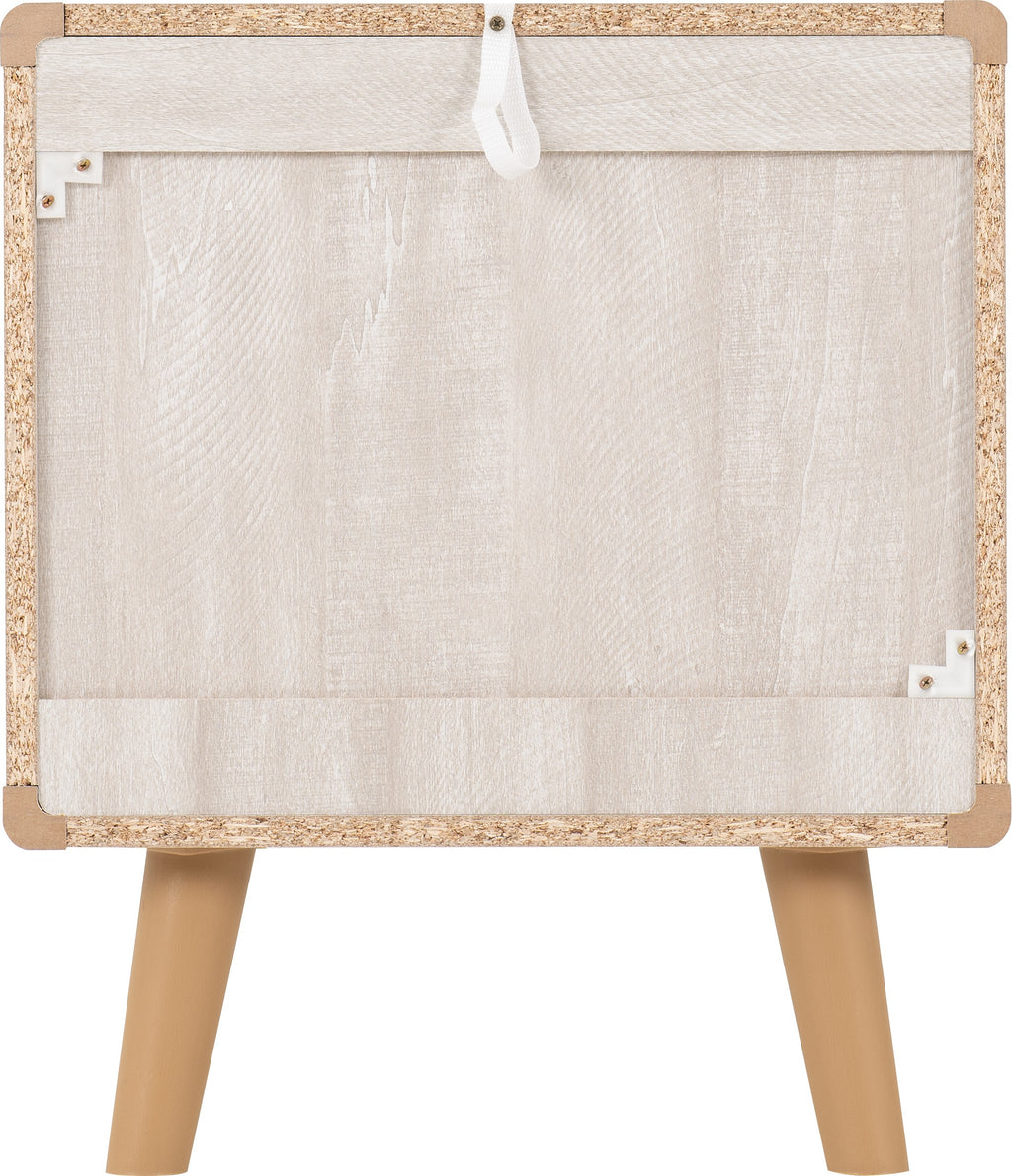 Dixie 2 Drawer Bedside - Dusty Grey/White