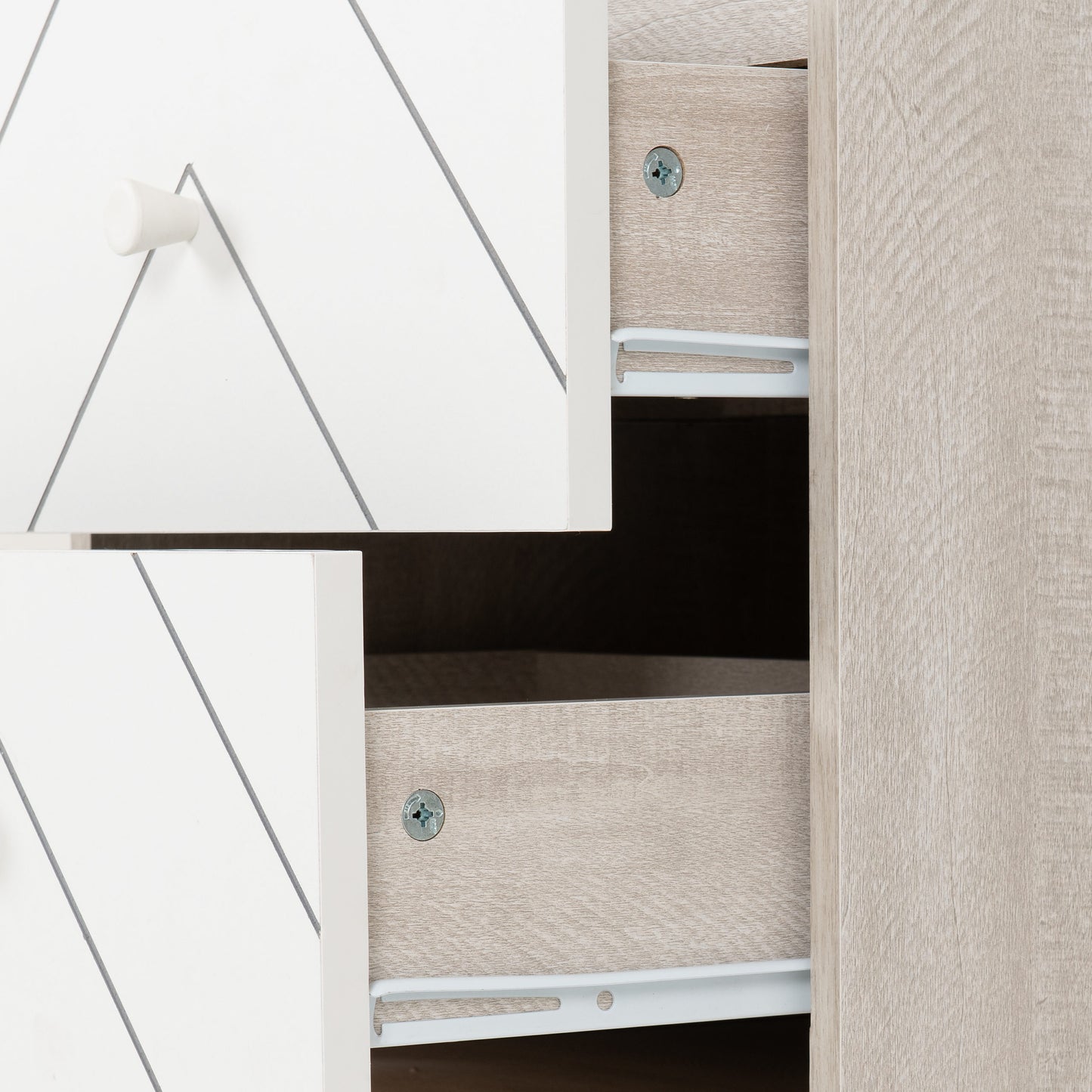 Dixie 2 Drawer Bedside - Dusty Grey/White
