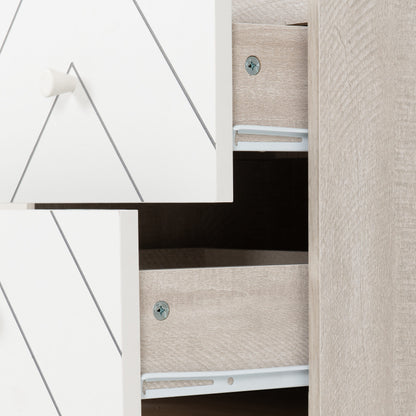 Dixie 2 Drawer Bedside - Dusty Grey/White