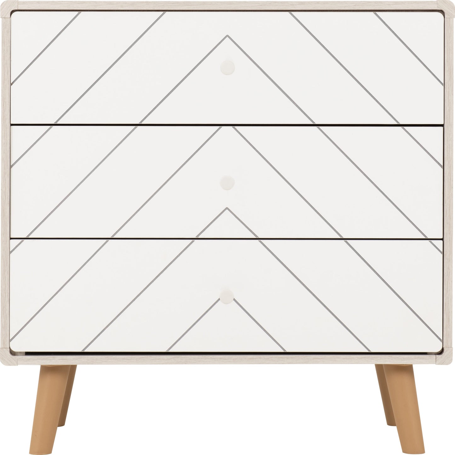 Dixie 3 Drawer Chest - Dusty Grey/White
