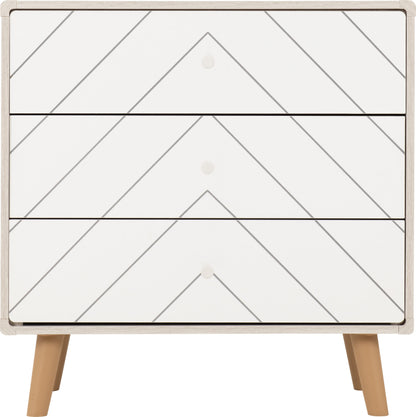 Dixie 3 Drawer Chest - Dusty Grey/White