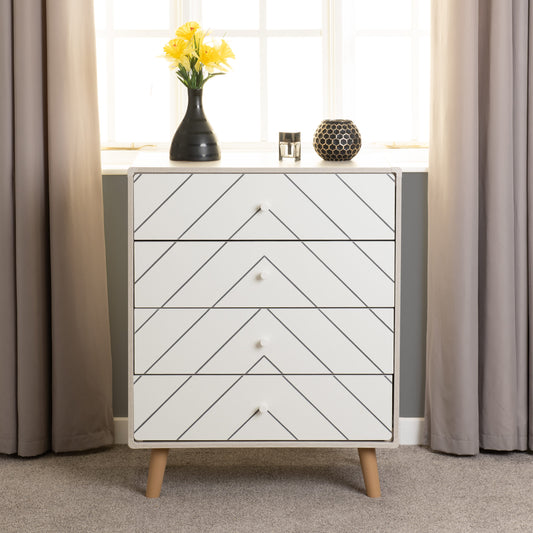 Dixie 4 Drawer Chest - Dusty Grey/White