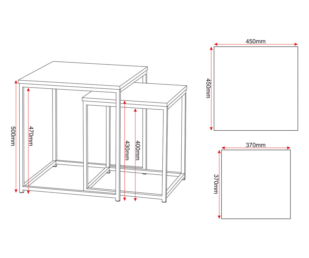 Dallas Nest Of 2 Tables - Marble/Gold Effect