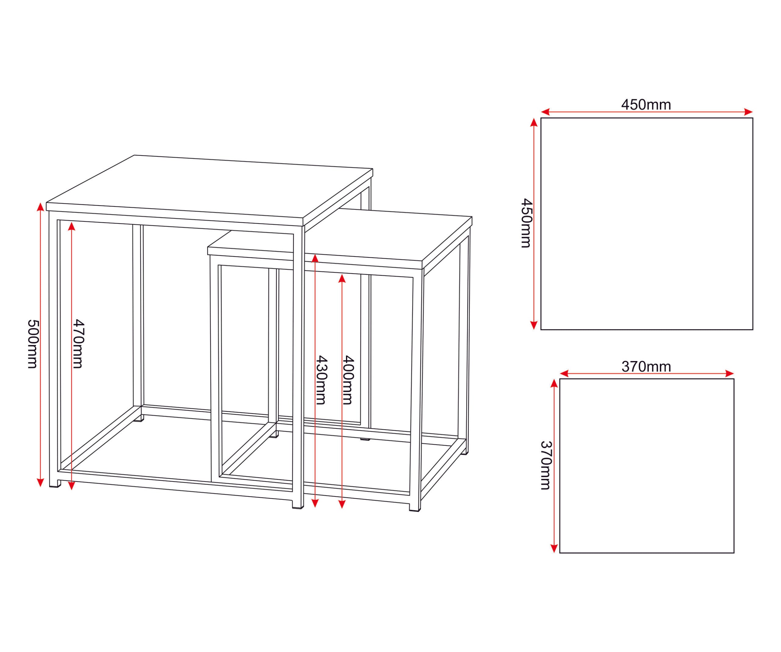 Dallas Nest Of 2 Tables - Marble/Gold Effect