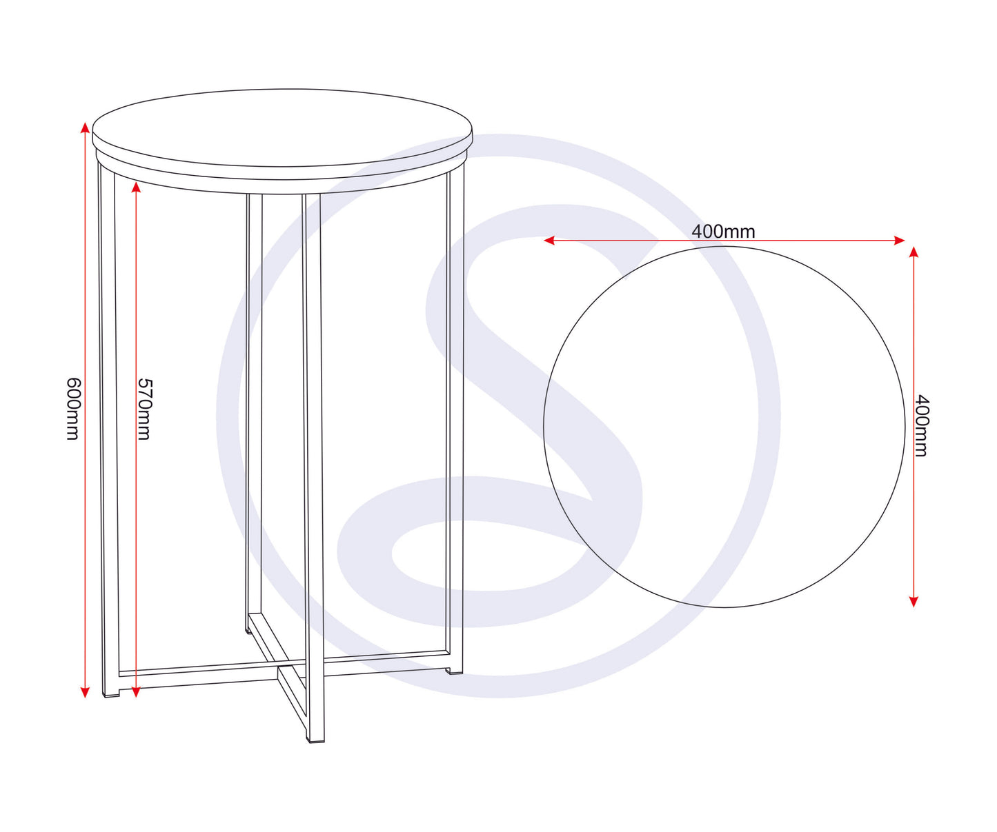 Dallas Side Table - Marble/Gold Effect