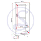 Dixie 2 Door Wardrobe - Dusty Grey/White