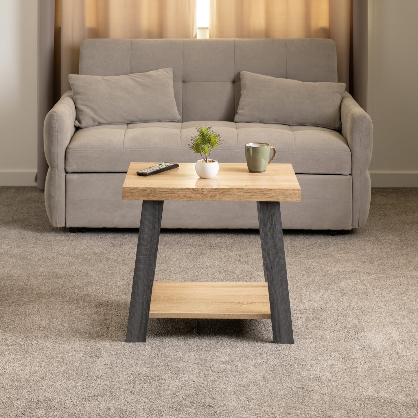 Eddie Side Table - Grey/Sonoma Effect