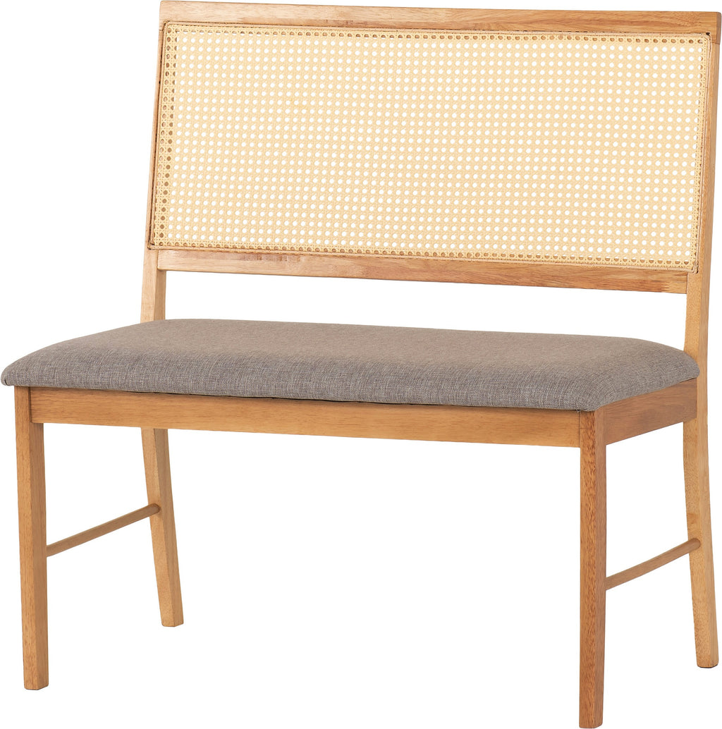 Austin & Ellis Dining Bench Set (X2 Chairs) - Oak Effect/Grey Fabric